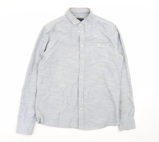 Criminal Mens Blue    Button-Up Size M