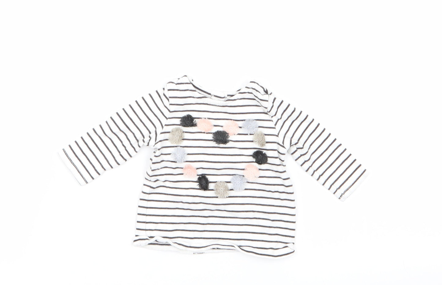 NEXT Girls Multicoloured Striped  Basic T-Shirt Size 0-3 Months