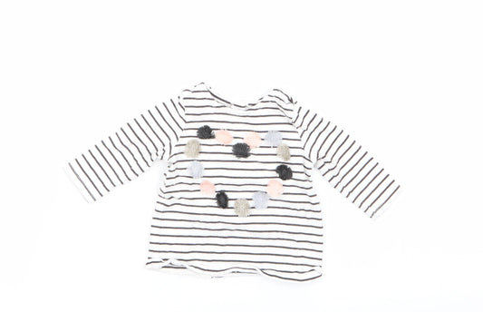 NEXT Girls Multicoloured Striped  Basic T-Shirt Size 0-3 Months