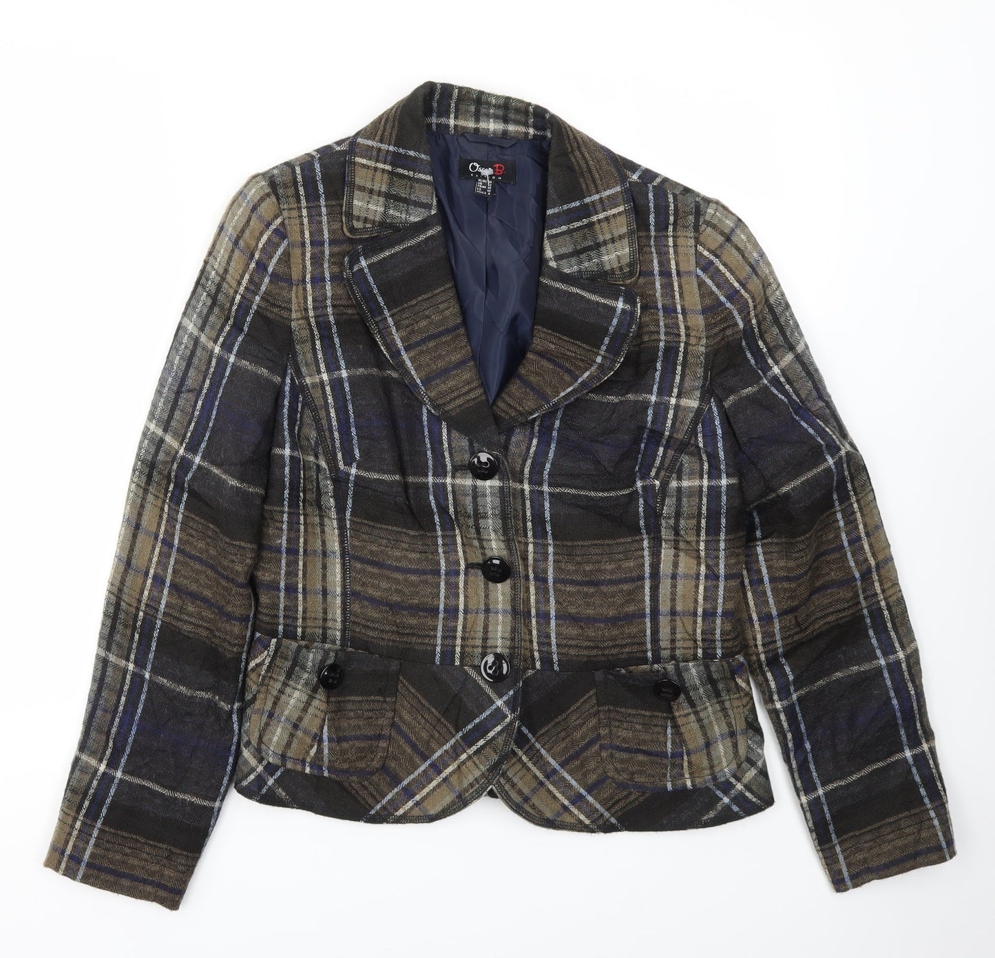 Oscan B Womens Multicoloured Check  Jacket Blazer Size 12