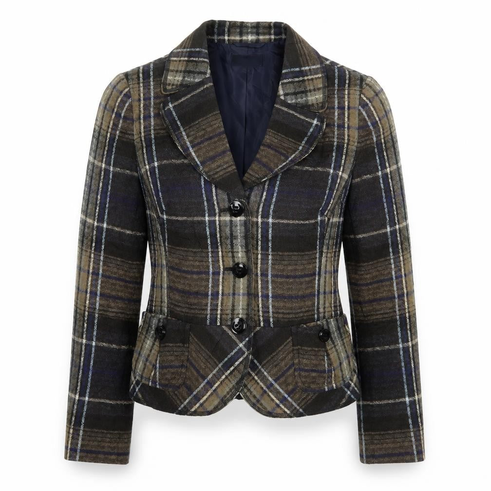 Oscan B Womens Multicoloured Check  Jacket Blazer Size 12