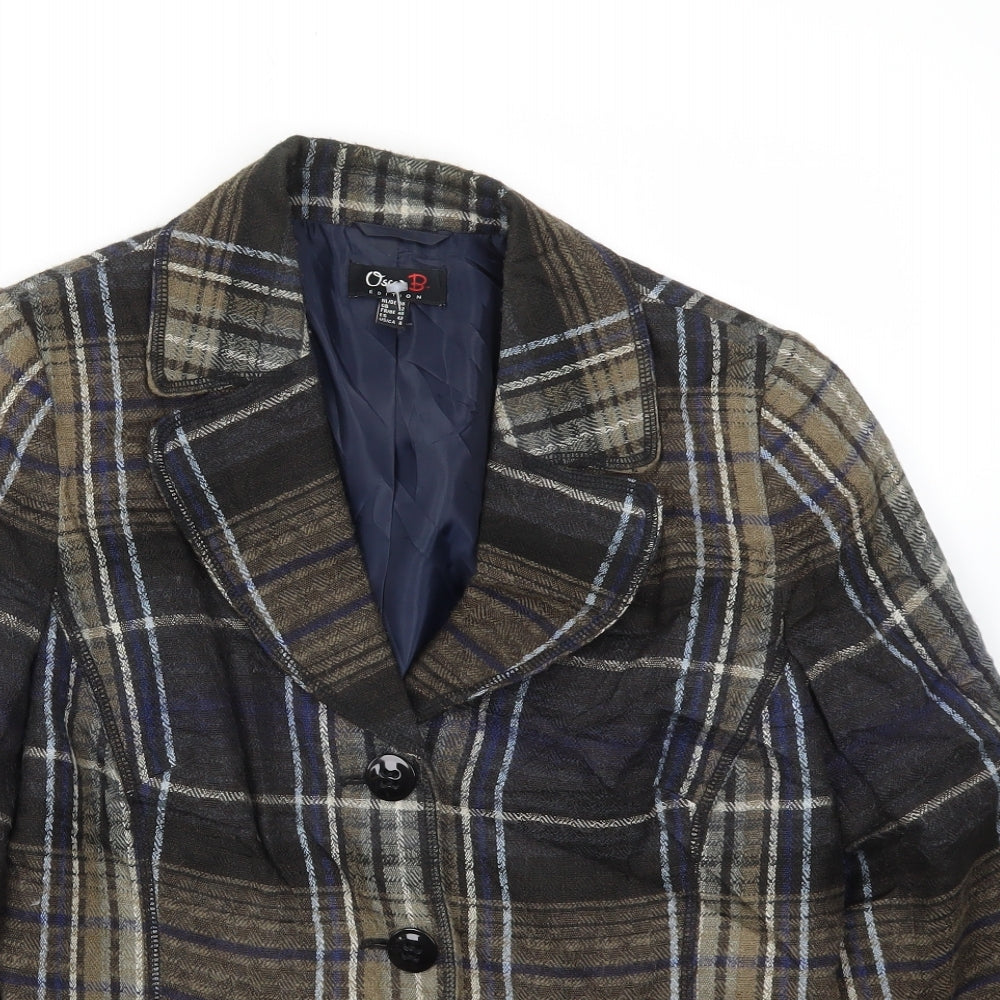 Oscan B Womens Multicoloured Check  Jacket Blazer Size 12