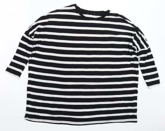 Atmosphere Womens Multicoloured Striped  Basic T-Shirt Size 8  - Oversized
