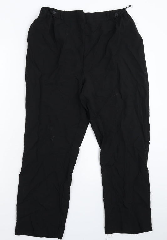 BHS Womens Black  Rayon Trousers  Size 16 L25 in