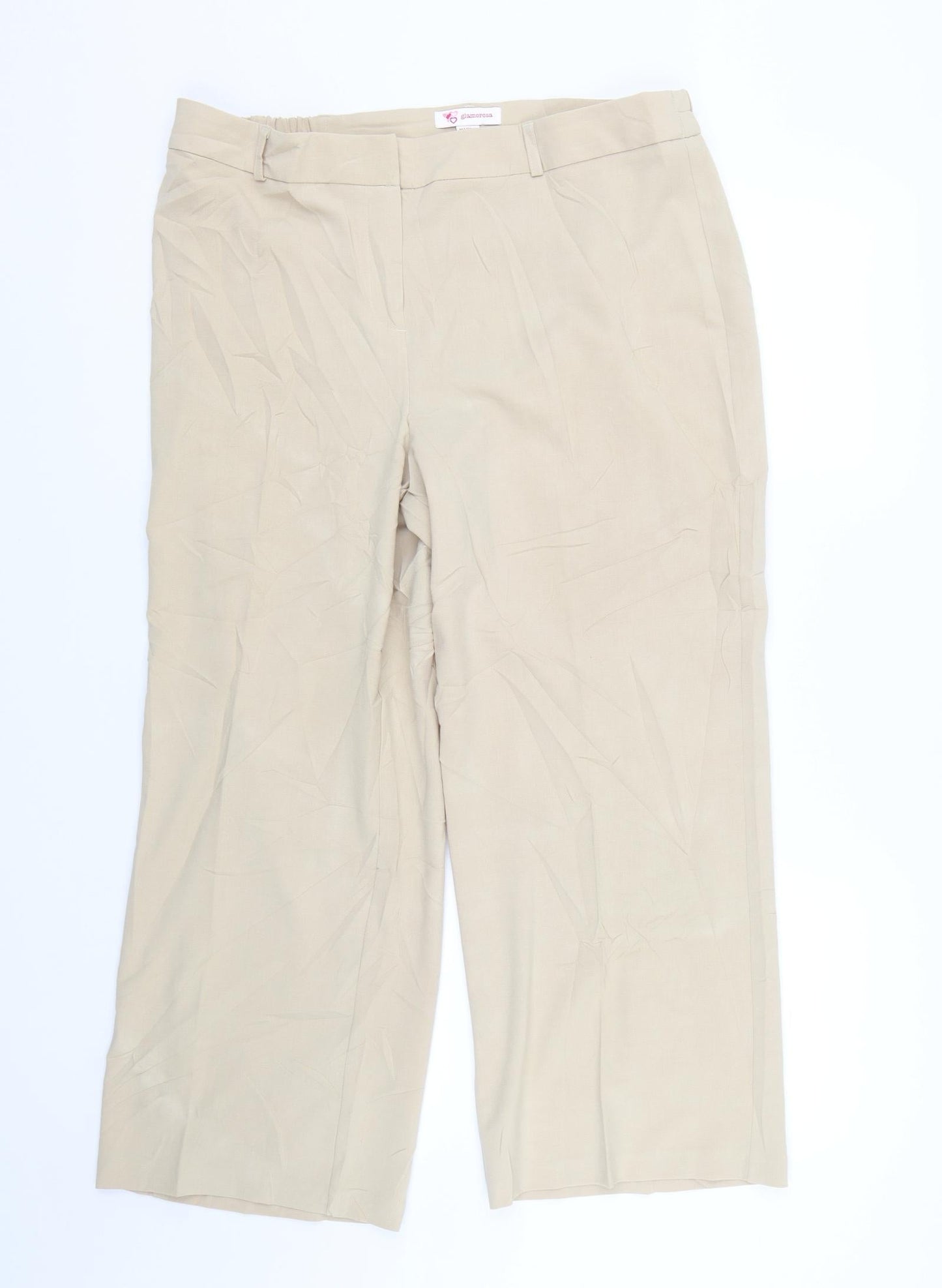 Glamorosa Womens Beige   Trousers  Size 18 L25 in