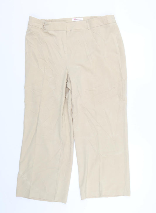 Glamorosa Womens Beige   Trousers  Size 18 L25 in