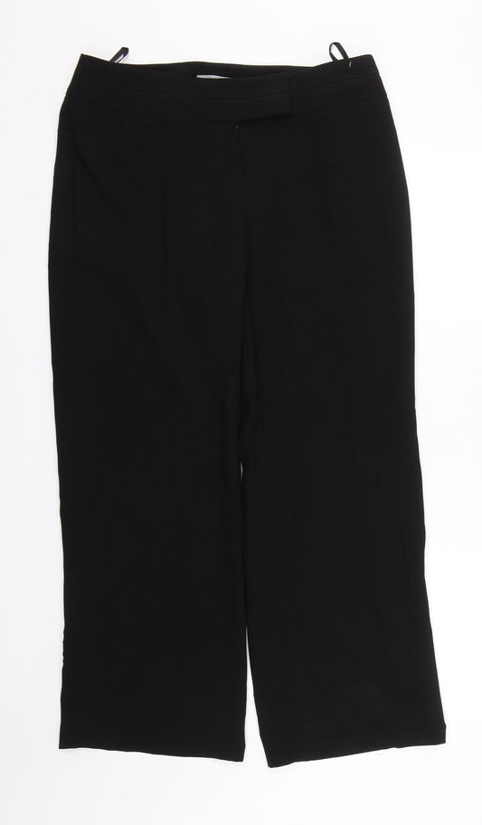 M&S Womens Black   Trousers  Size 14 L28.5 in