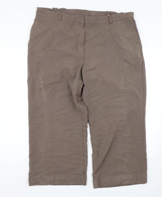 Essential Collection Womens Brown   Cropped Trousers Size 20 L23 in