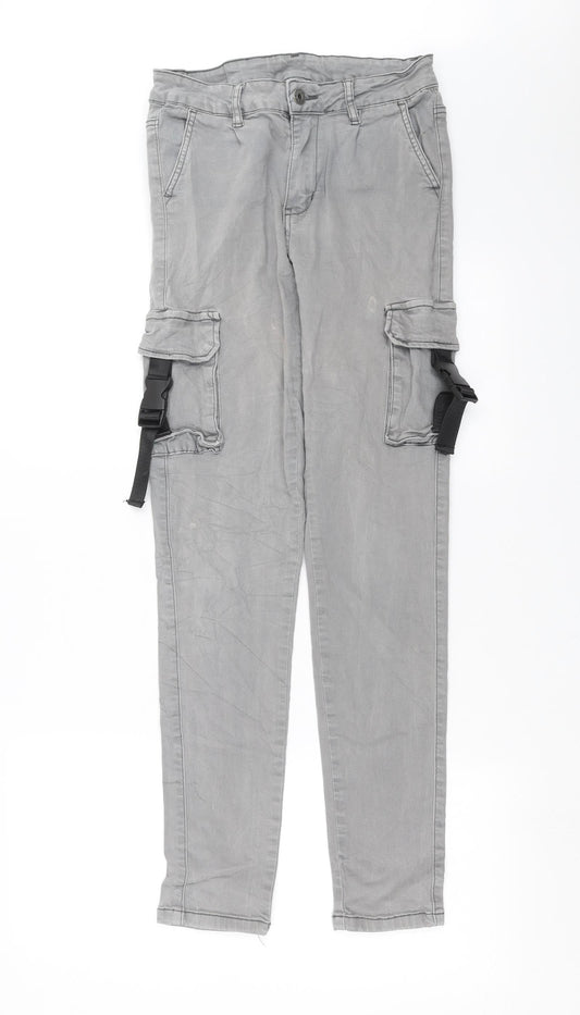 Preworn Womens Grey   Capri Jeans Size L L30 in