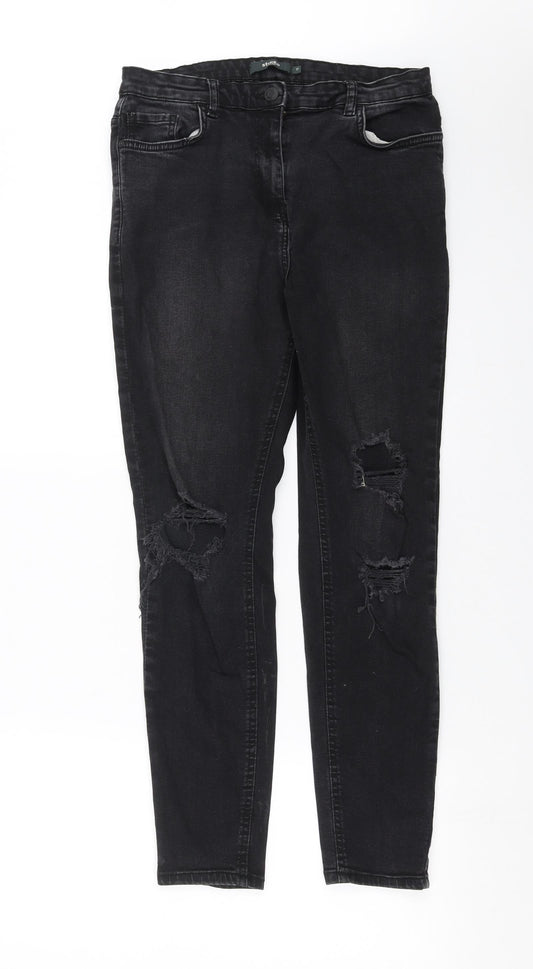 Studio Denim Womens Black  Denim Skinny Jeans Size 12 L28 in