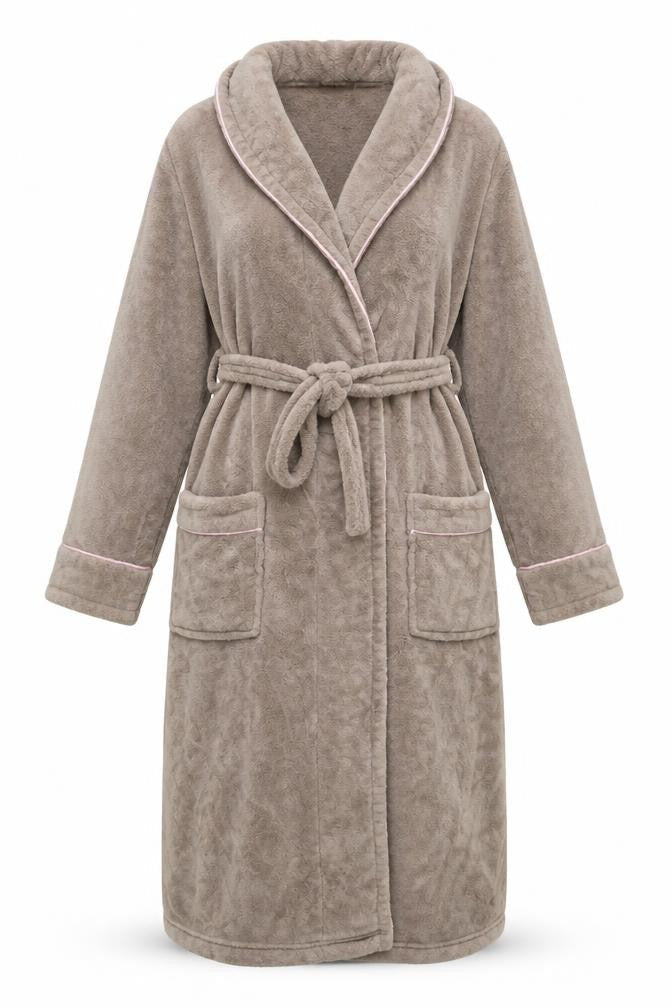 Love To Lounge Womens Brown Solid  Kimono Gown Size 6