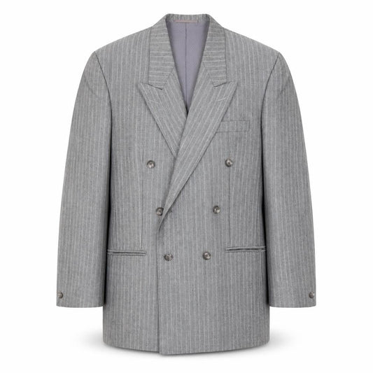 Preworn Mens Grey Striped  Jacket Blazer Size L