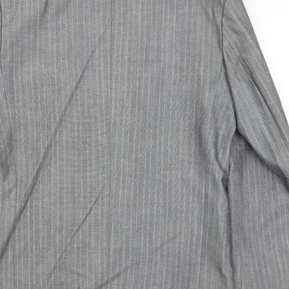 Preworn Mens Grey Striped  Jacket Blazer Size L