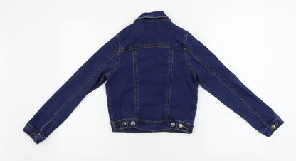 Back view of Tractor girls’ blue jacket coat, size 10, years