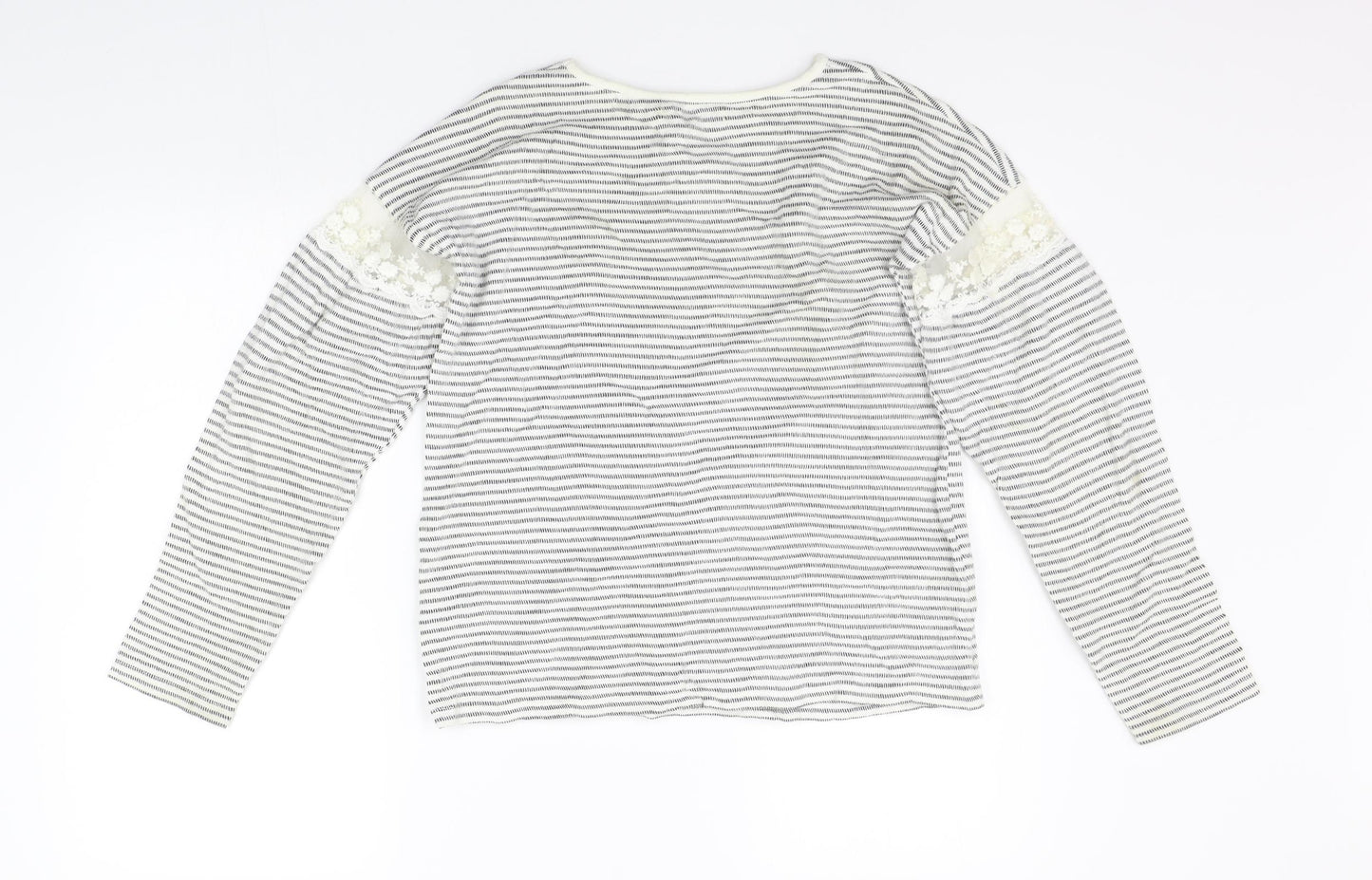 M&Co Girls White Striped  Pullover Jumper Size 12-13 Years