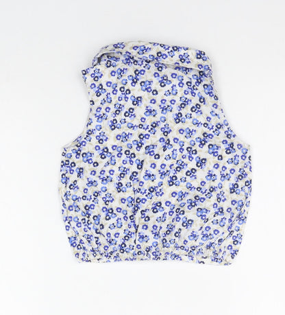 Back view of Old Navy girls’ white geometric basic tank, size 2, years