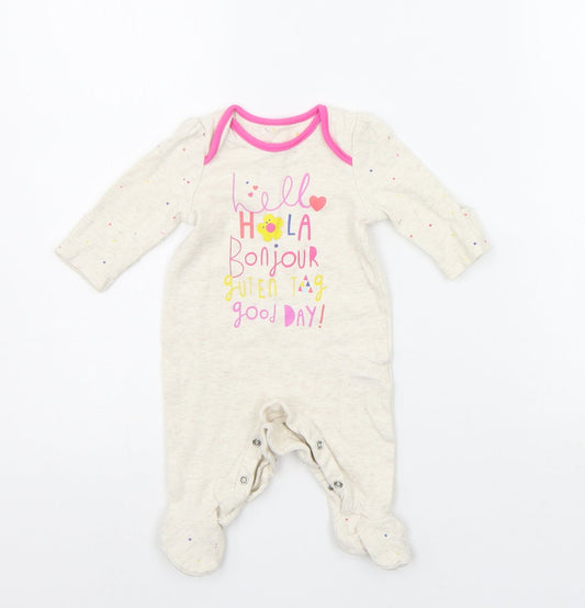 Mothercare Baby Beige Geometric  Babygrow One-Piece Size 0-3 Months