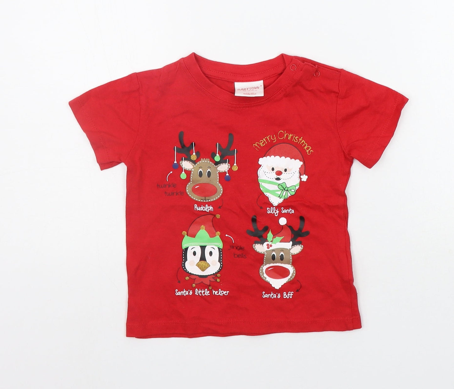Babytown Boys Red   Basic Polo Size 12-18 Months  - CHRISTMAS