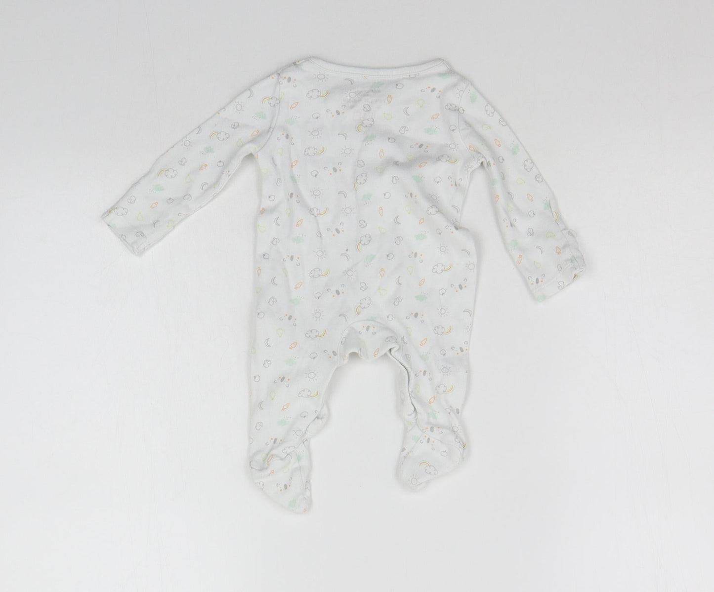 F&F Baby White Geometric  Babygrow One-Piece Size 0-3 Months