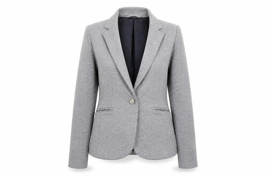 H&M Womens Grey Striped  Jacket Suit Jacket Size 6