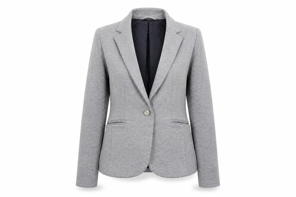 H&M Womens Grey Striped  Jacket Suit Jacket Size 6