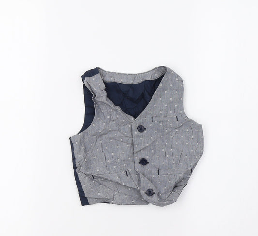 Primark Boys Blue   Tuxedo Suit Waistcoat Size 12-18 Months