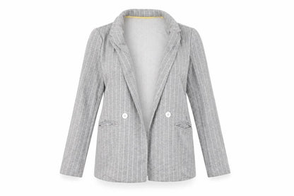 Topshop Womens Grey Striped  Jacket Blazer Size 8