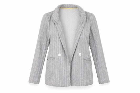 Topshop Womens Grey Striped  Jacket Blazer Size 8