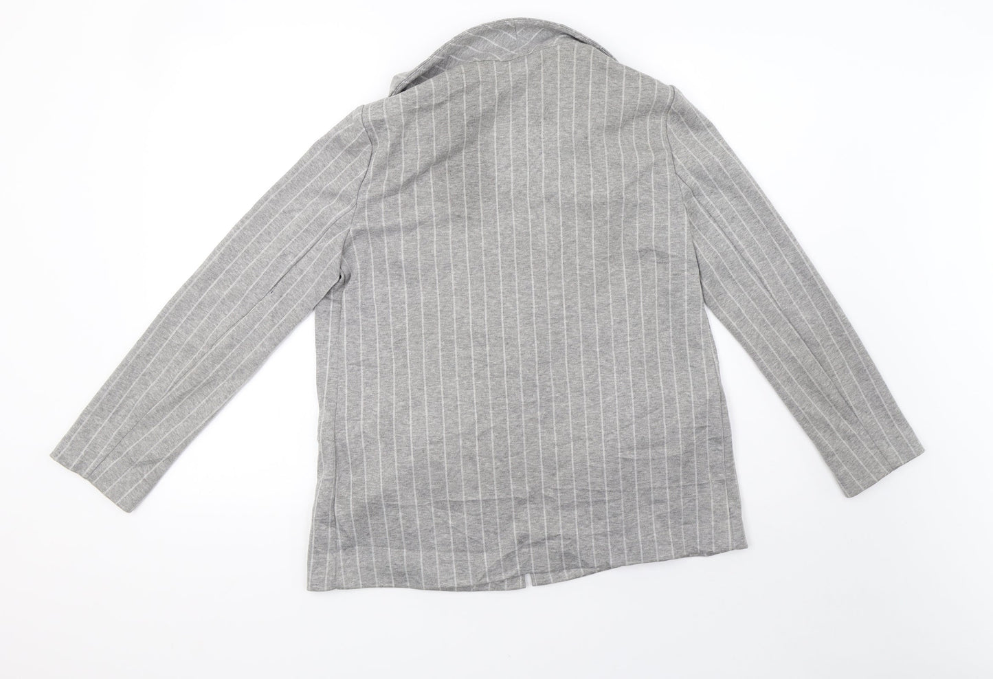 Topshop Womens Grey Striped  Jacket Blazer Size 8