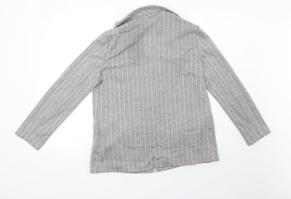 Topshop Womens Grey Striped  Jacket Blazer Size 8