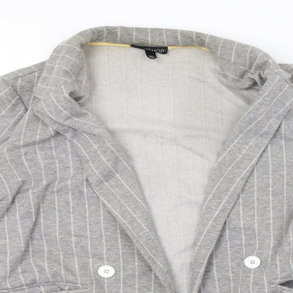 Topshop Womens Grey Striped  Jacket Blazer Size 8