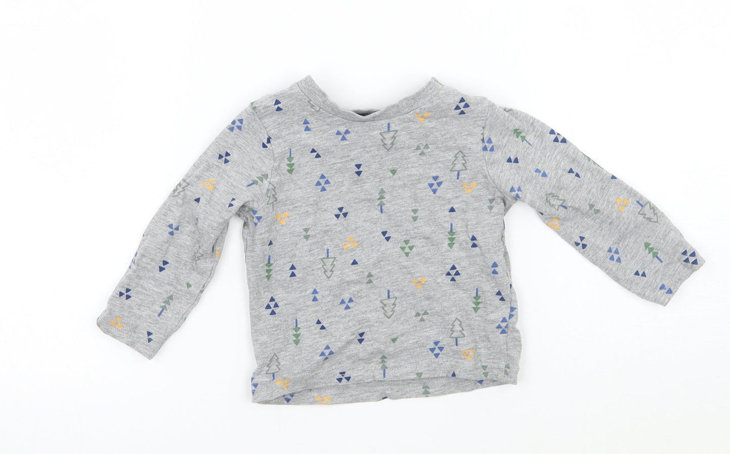 TU Boys Grey Geometric  Basic T-Shirt Size 3-6 Months