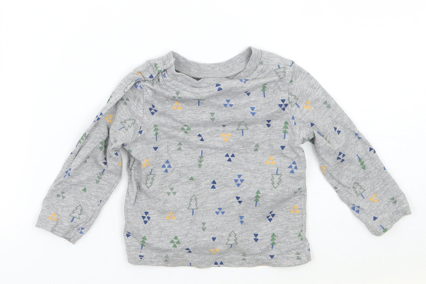 TU Boys Grey Geometric  Basic T-Shirt Size 3-6 Months