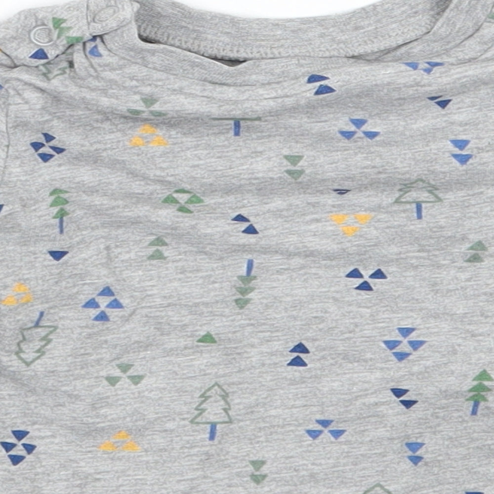 TU Boys Grey Geometric  Basic T-Shirt Size 3-6 Months