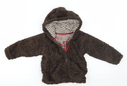 Additional front view of Marks & Spencer Baby Brown Jacket Coatigan, size 18-24, Months