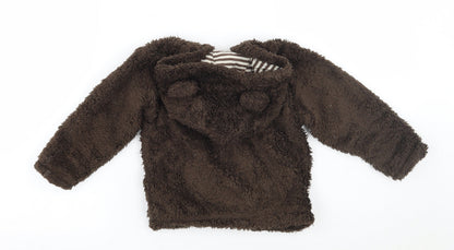 Back view of Marks & Spencer Baby Brown Jacket Coatigan, size 18-24, Months