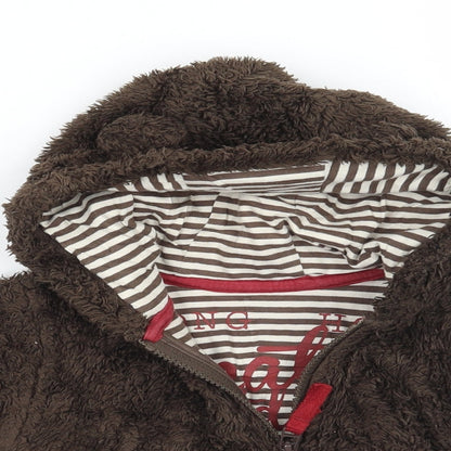 Close-up detail of Marks & Spencer Baby Brown Jacket Coatigan, size 18-24, Months