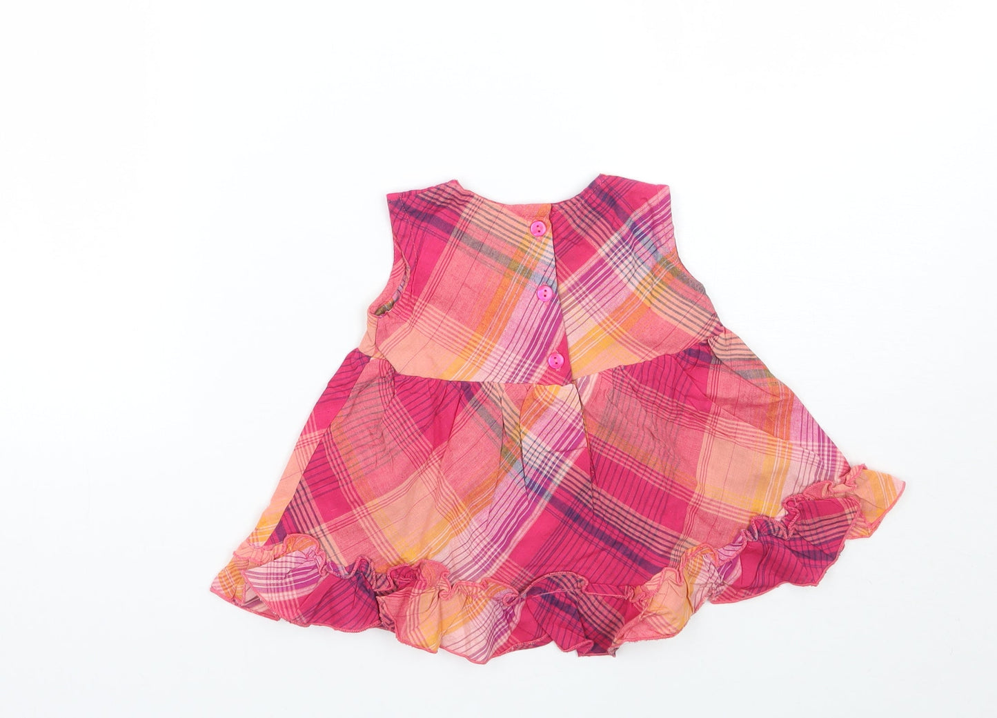 Baby time Girls Pink Check  A-Line  Size 6-9 Months