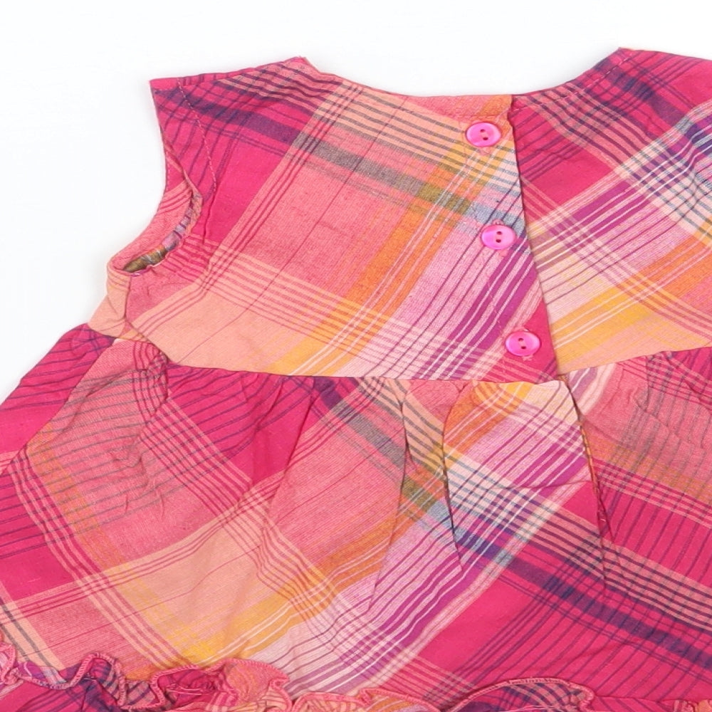 Baby time Girls Pink Check  A-Line  Size 6-9 Months
