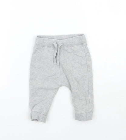 Additional front view of Marks & Spencer Baby Grey sweatpants, size 6-9, Months