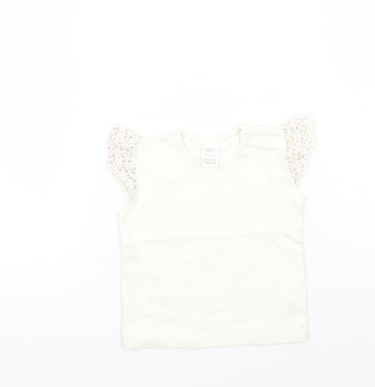 NEXT Girls White   Basic T-Shirt Size 6-9 Months
