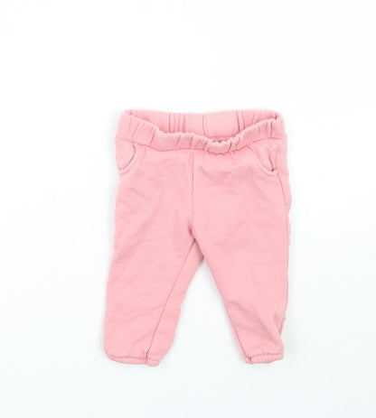 Additional front view of F&F girls’ pink sweatpants, size 3-6, months