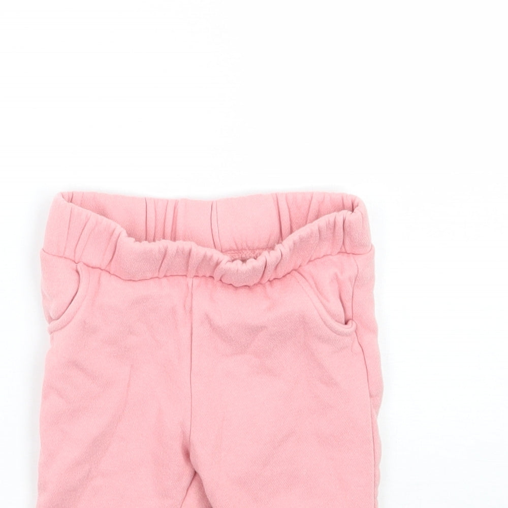 Fred & flo Girls Pink   Sweatpants Trousers Size 3-6 Months