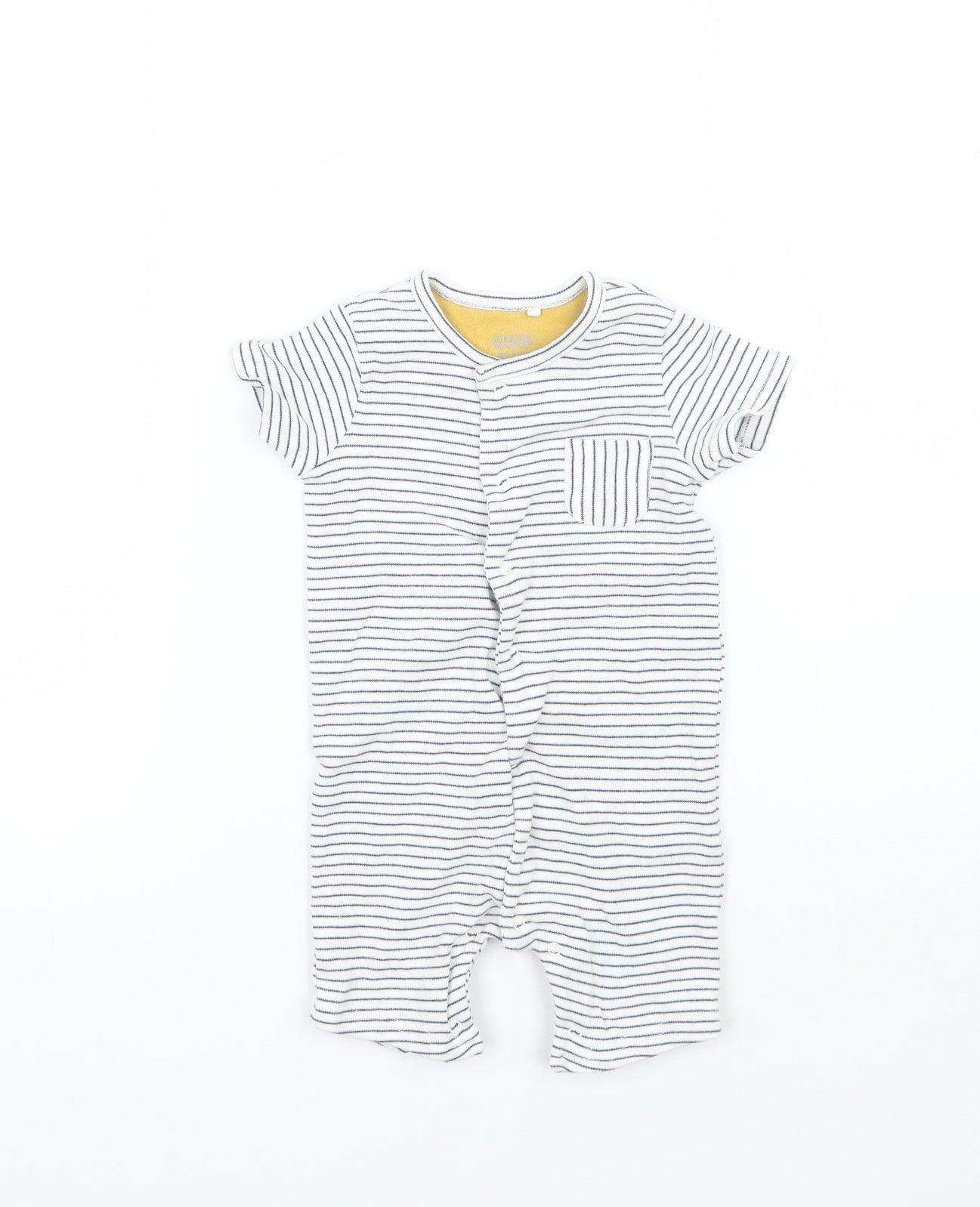 Mammass Baby White Striped  Babygrow One-Piece Size 6-9 Months