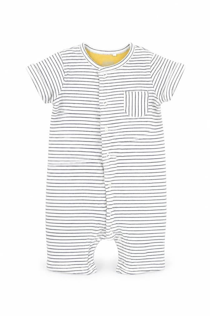 Mammass Baby White Striped  Babygrow One-Piece Size 6-9 Months
