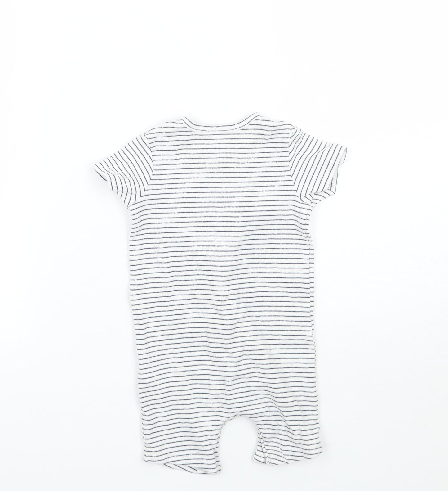 Mammass Baby White Striped  Babygrow One-Piece Size 6-9 Months