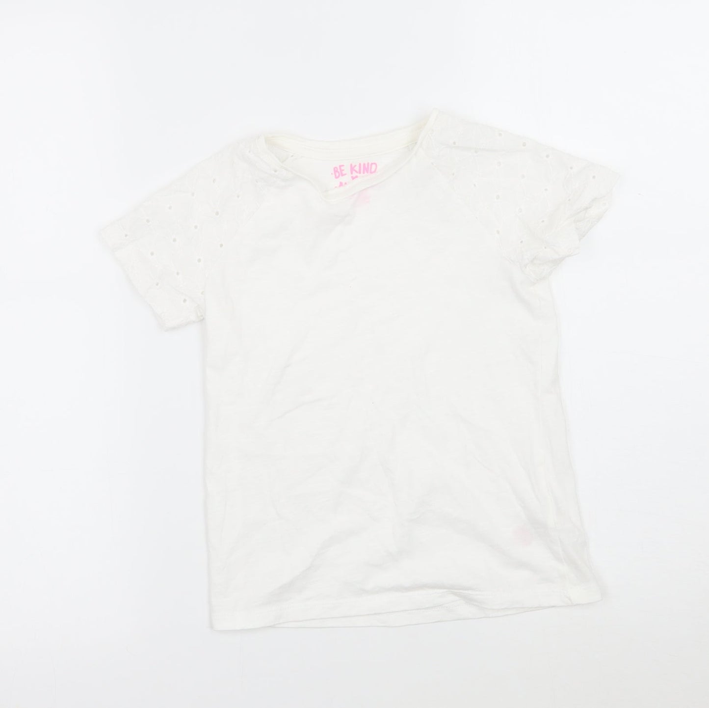 F&F Girls White   Basic T-Shirt Size 6 Years