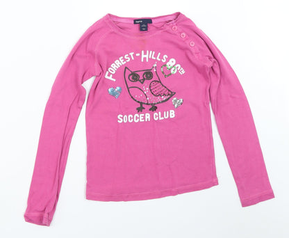 Additional front view of Gap girls’ purple basic t-shirt, size 8-9, years