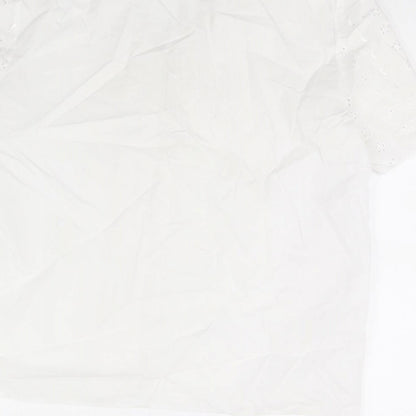 Preloved Style cut Womens White   Basic Button-Up Size 14 - Label