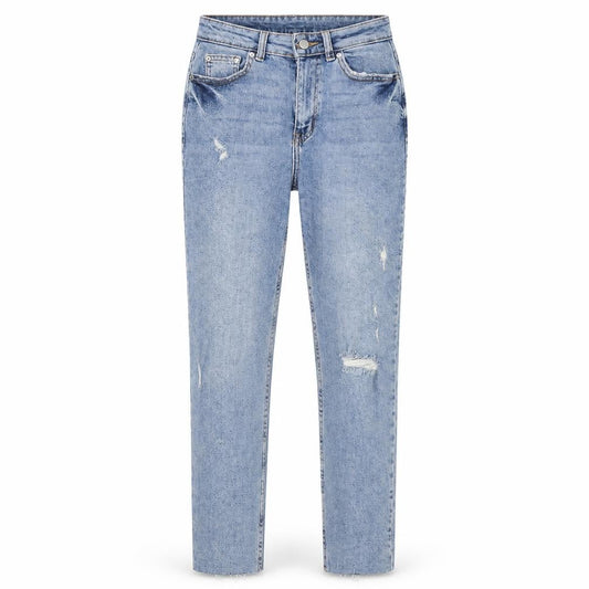 Front view of Denim & Co. women’s blue denim skinny jeans, size UK 6, 28-inch leg